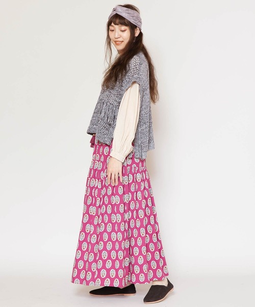 チャイハネ（チャイハネ）の「【チャイハネ】ルルニ ニットトップス（ニット/セーター・レディース・ベージュ/ブラック・FREE）」の4枚目の写真