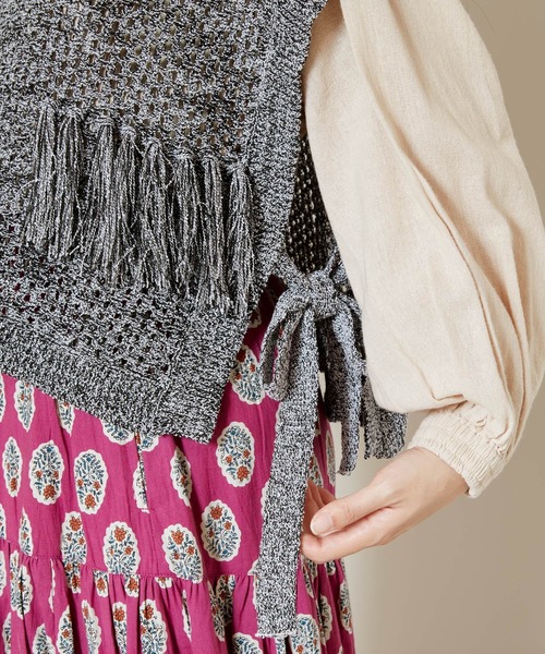 チャイハネ（チャイハネ）の「【チャイハネ】ルルニ ニットトップス（ニット/セーター・レディース・ベージュ/ブラック・FREE）」の6枚目の写真