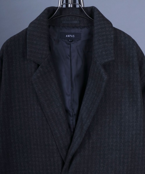 ANPAS(アンパス)の「ANPAS Melton Chester Coat/ANPAS 別注 メルトン オーバーサイズ チェスターコート レディース メンズ(チェスターコート・メンズ・グレー系その他・LL/M/L)」の2枚目の写真
