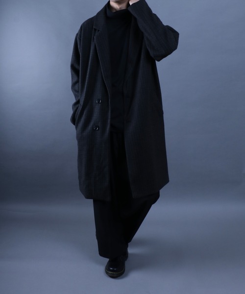 ANPAS(アンパス)の「ANPAS Melton Chester Coat/ANPAS 別注 メルトン オーバーサイズ チェスターコート レディース メンズ(チェスターコート・メンズ・グレー系その他・LL/M/L)」の12枚目の写真