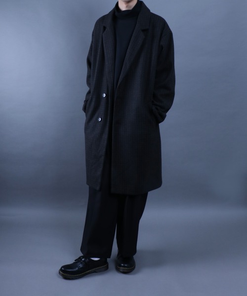 ANPAS(アンパス)の「ANPAS Melton Chester Coat/ANPAS 別注 メルトン オーバーサイズ チェスターコート レディース メンズ(チェスターコート・メンズ・グレー系その他・LL/M/L)」の11枚目の写真