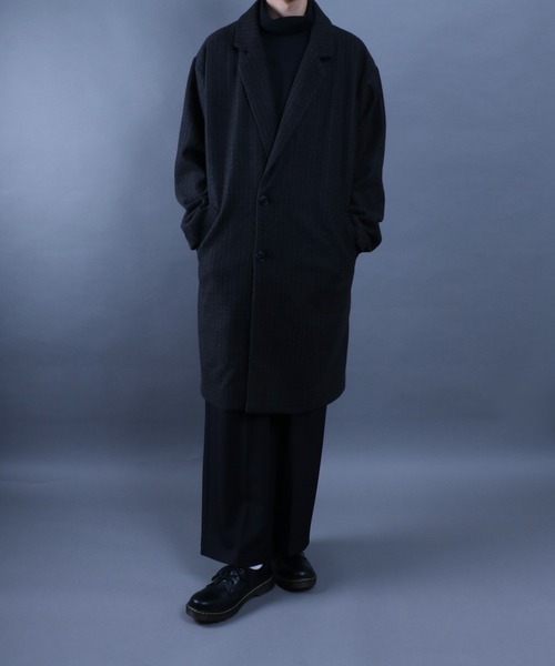 ANPAS(アンパス)の「ANPAS Melton Chester Coat/ANPAS 別注 メルトン オーバーサイズ チェスターコート レディース メンズ(チェスターコート・メンズ・グレー系その他・LL/M/L)」の8枚目の写真
