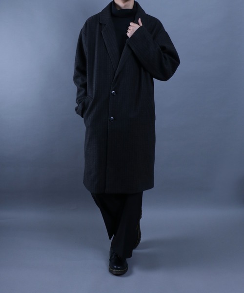 ANPAS(アンパス)の「ANPAS Melton Chester Coat/ANPAS 別注 メルトン オーバーサイズ チェスターコート レディース メンズ(チェスターコート・メンズ・グレー系その他・LL/M/L)」の9枚目の写真