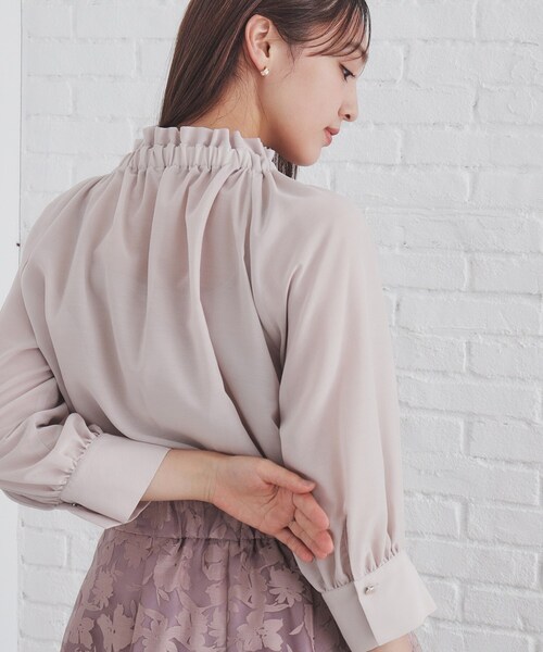 s*i様 【定番・美品】PATOU アイボリー フリルブラウス 34 アウトレット】【ラスト1点】Patou パトゥ ブラウス/GG LONG SLEEVES