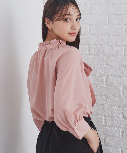 セール】フリルボウタイブラウス【洗濯機洗い可】（シャツ/ブラウス
