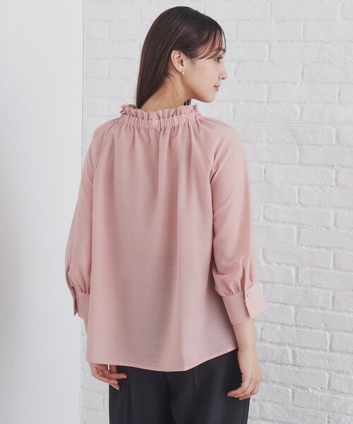 PINK HOUSE ピコフリル ピンタック ボウタイ シャツ ブラウス 日本製