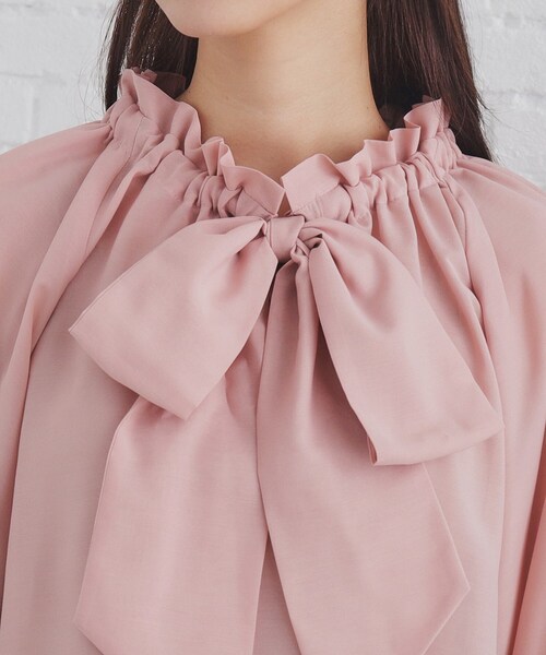 セール】フリルボウタイブラウス【洗濯機洗い可】（シャツ/ブラウス