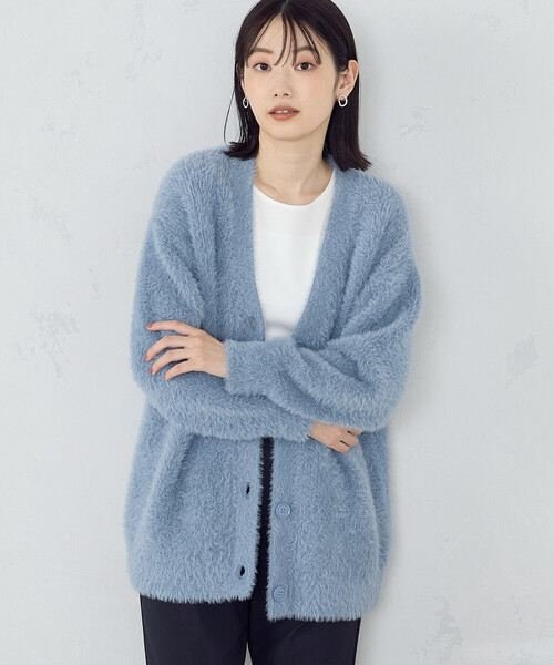 COMME CA ISM（コムサイズム）の「シャギー　カーディガン（カーディガン/ボレロ・レディース・ライトグレー/ブルー/チャコール/ホワイト/キャメル・FREE）」の4枚目の写真