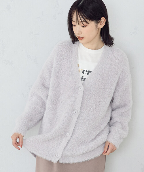 COMME CA ISM（コムサイズム）の「シャギー　カーディガン（カーディガン/ボレロ・レディース・ライトグレー/ブルー/チャコール/ホワイト/キャメル・FREE）」の7枚目の写真