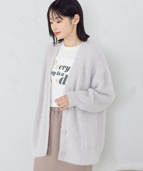 COMME CA ISM（コムサイズム）の「シャギー　カーディガン（カーディガン/ボレロ・レディース・ライトグレー/ブルー/チャコール/ホワイト/キャメル・FREE）」の8枚目の写真