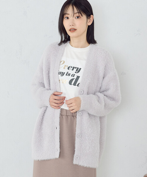 COMME CA ISM（コムサイズム）の「シャギー　カーディガン（カーディガン/ボレロ・レディース・ライトグレー/ブルー/チャコール/ホワイト/キャメル・FREE）」の9枚目の写真