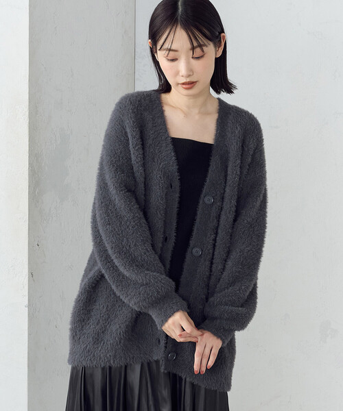 COMME CA ISM（コムサイズム）の「シャギー　カーディガン（カーディガン/ボレロ・レディース・ライトグレー/ブルー/チャコール/ホワイト/キャメル・FREE）」の12枚目の写真