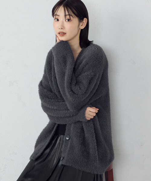 COMME CA ISM（コムサイズム）の「シャギー　カーディガン（カーディガン/ボレロ・レディース・ライトグレー/ブルー/チャコール/ホワイト/キャメル・FREE）」の13枚目の写真