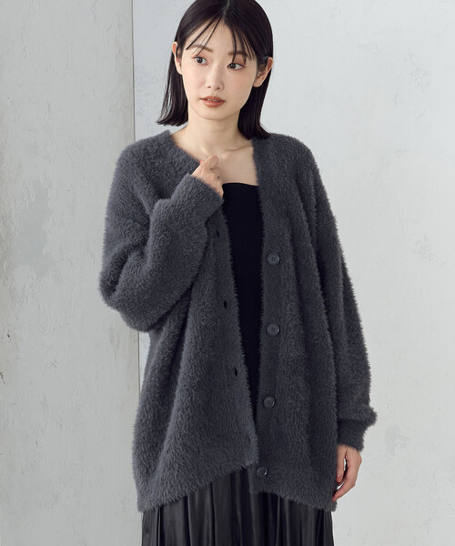 COMME CA ISM（コムサイズム）の「シャギー　カーディガン（カーディガン/ボレロ・レディース・ライトグレー/ブルー/チャコール/ホワイト/キャメル・FREE）」の14枚目の写真