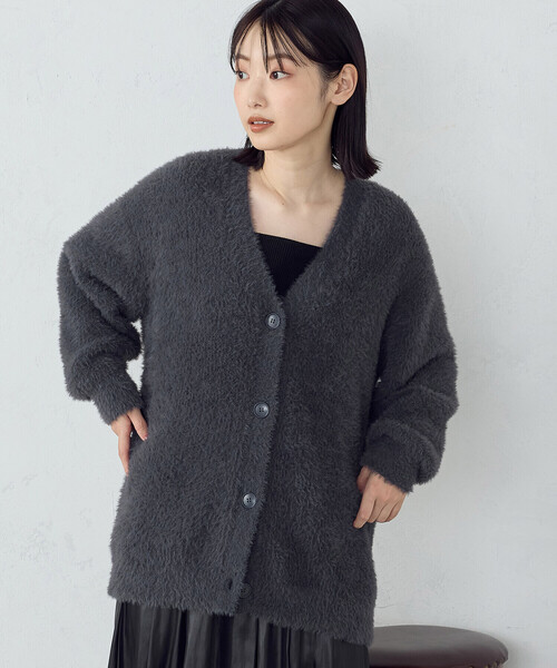 COMME CA ISM（コムサイズム）の「シャギー　カーディガン（カーディガン/ボレロ・レディース・ライトグレー/ブルー/チャコール/ホワイト/キャメル・FREE）」の15枚目の写真