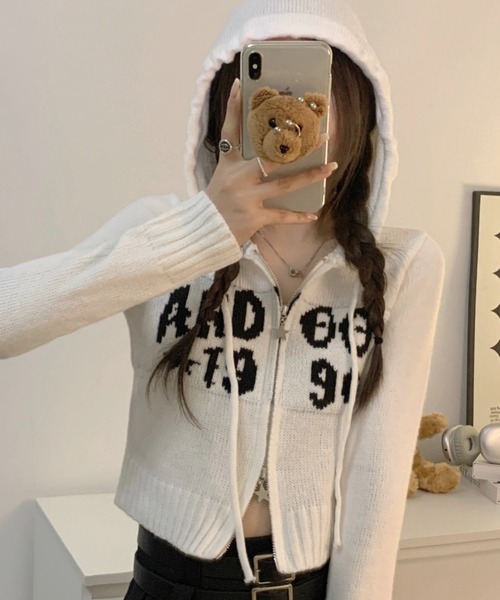 セール】フロントロゴニットパーカー（パーカー）｜LADY LIKE（レディ