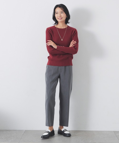 GLACIER lusso(グラシアルッソ)の「【抗菌防臭】テーパードパンツ(スラックス・レディース・チャコール/ネイビー/ベージュ/ブラック・S/M/L/LL)」の14枚目の写真