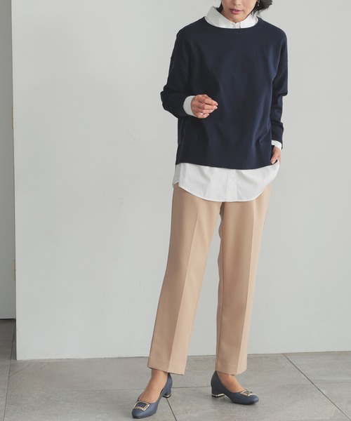 GLACIER lusso(グラシアルッソ)の「【抗菌防臭】テーパードパンツ(スラックス・レディース・チャコール/ネイビー/ベージュ/ブラック・S/M/L/LL)」の18枚目の写真