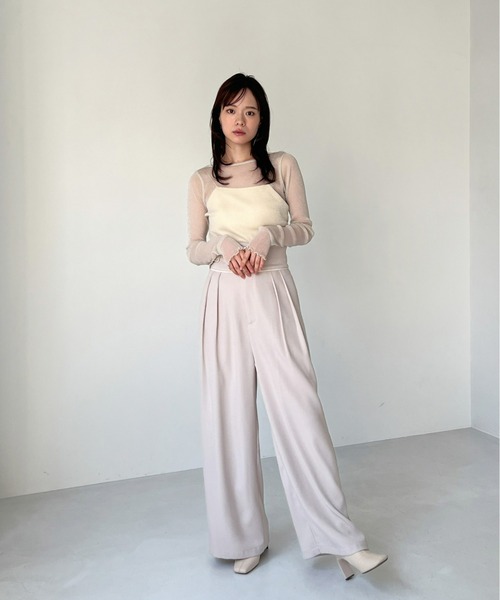 Olu.（オルドット）の「シアーラメトップス（Tシャツ/カットソー・レディース・ライトグレー/アイボリー/ピンク系その他・FREE）」の4枚目の写真