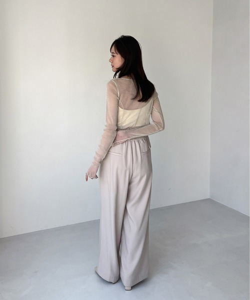 Olu.（オルドット）の「シアーラメトップス（Tシャツ/カットソー・レディース・ライトグレー/アイボリー/ピンク系その他・FREE）」の5枚目の写真