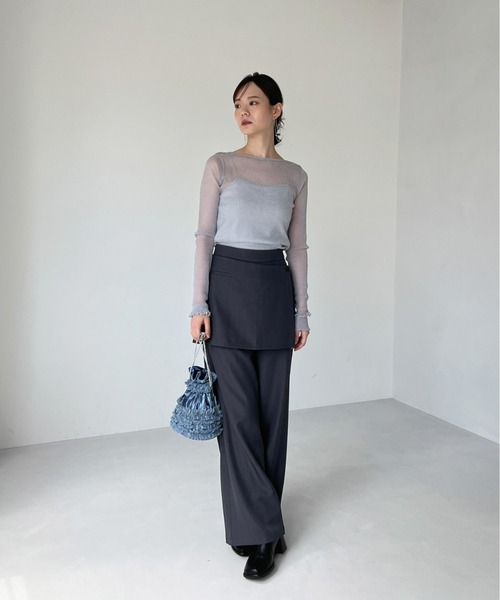 Olu.（オルドット）の「シアーラメトップス（Tシャツ/カットソー・レディース・ライトグレー/アイボリー/ピンク系その他・FREE）」の11枚目の写真