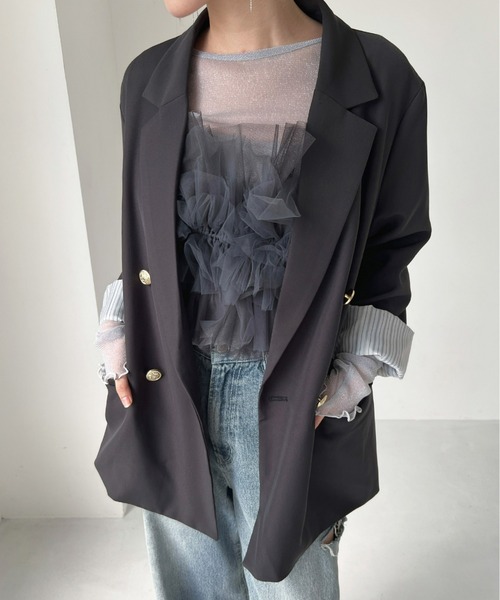 Olu.（オルドット）の「シアーラメトップス（Tシャツ/カットソー・レディース・ライトグレー/アイボリー/ピンク系その他・FREE）」の14枚目の写真