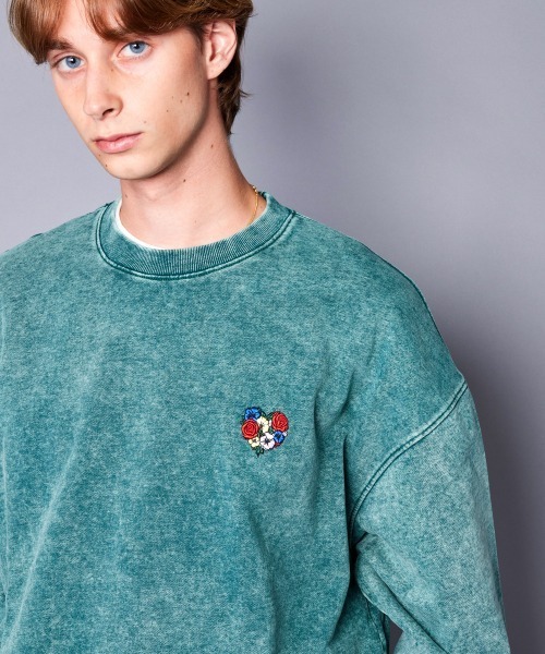 rehacer（レアセル）の「rehacer : Used Washed One Point Sweat（スウェット・メンズ・ブラック/グリーン/レッド/パープル・SMALL/MEDIUM/LARGE/X-LARGE）」の3枚目の写真