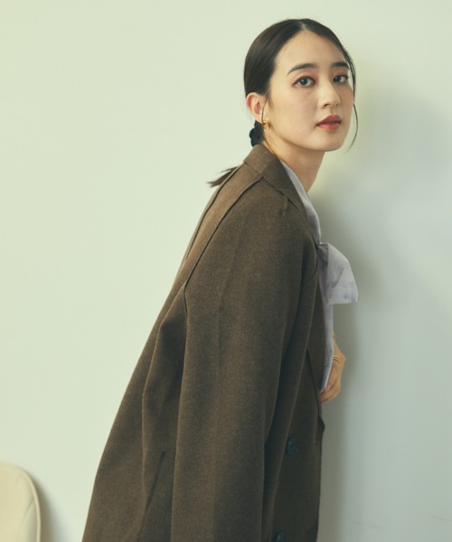 TITTY&CO.（ティティーアンドコー）の「ダブルブレストジャケット（テーラードジャケット・レディース・ベージュ/ホワイト/ブラウン・FREE）」の15枚目の写真