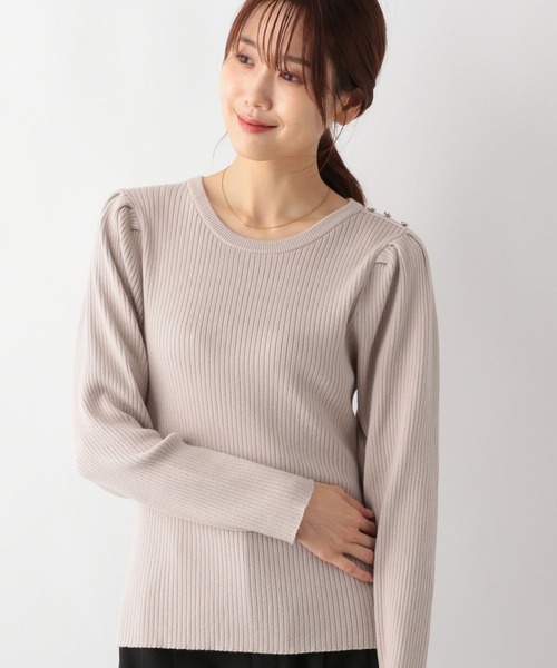 Yunᒼᑋªⁿ✿ページ セール】メルティ肩ボタンリブ/115949（ニット/セーター