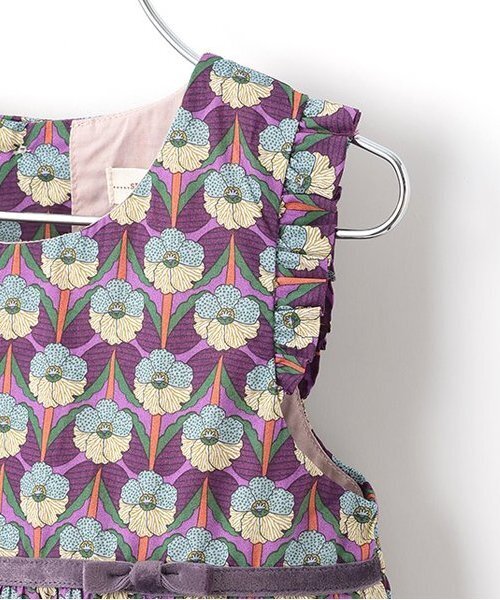 sense of wonder（センスオブワンダー）の「CHEVRONジャンパースカート（シャツワンピース・キッズ・ピンク/パープル/ブルー・90cm/100cm/110cm/120cm/130cm）」の6枚目の写真