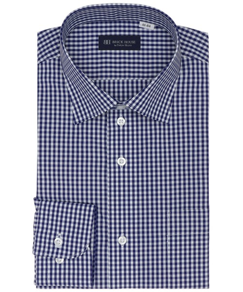 TOKYO SHIRTS(トウキョウシャツ)の「形態安定ノーアイロン ワイド 長袖ビジネスワイシャツ(ビジネスシャツ・メンズ・ネイビー・首回り39cm-裄丈80cm/首回り39cm-裄丈84cm/首回り41cm-裄丈82cm/首回り41cm-裄丈86cm/首回り42cm-裄丈82cm/首回り42cm-裄丈86cm/首回り43cm-裄丈82cm/首回り43cm-裄丈86cm/首回り37cm-裄丈80cm)」の1枚目の写真