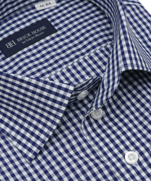 TOKYO SHIRTS(トウキョウシャツ)の「形態安定ノーアイロン ワイド 長袖ビジネスワイシャツ(ビジネスシャツ・メンズ・ネイビー・首回り39cm-裄丈80cm/首回り39cm-裄丈84cm/首回り41cm-裄丈82cm/首回り41cm-裄丈86cm/首回り42cm-裄丈82cm/首回り42cm-裄丈86cm/首回り43cm-裄丈82cm/首回り43cm-裄丈86cm/首回り37cm-裄丈80cm)」の2枚目の写真