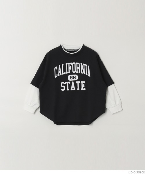 coca(coca)(コカ)の「キッズ レイヤード風プリントロンT(Tシャツ/カットソー・キッズ・ブラック/チャコール・120/150/130/140)」の14枚目の写真