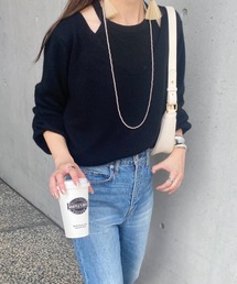 深Vネックレイヤードニット(kiharu select) / セット販売 2ピース アメリカンスリーブ レイヤードニット