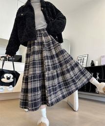 Aライン チェックスカート