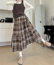 Aライン チェックスカート