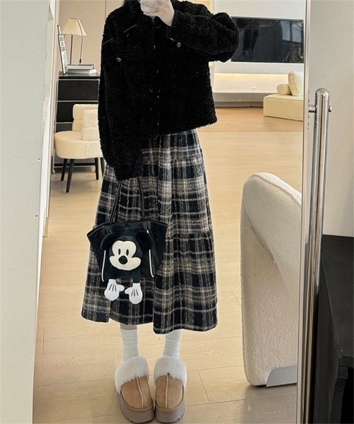 Ritzy(リッツィー)の「Aライン チェックスカート(スカート・レディース・ネイビー/レッド/ブラウン/ブルー・M/L/XL)」の5枚目の写真