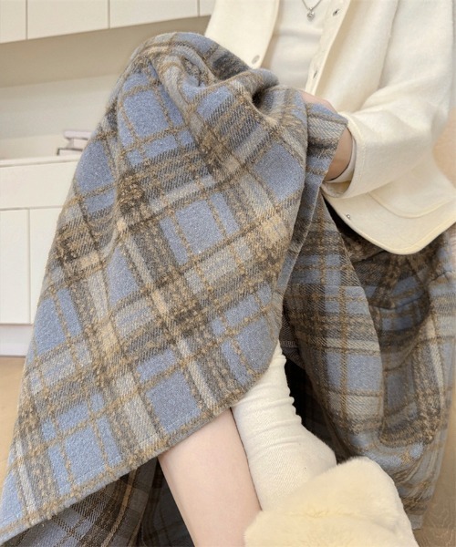 Ritzy(リッツィー)の「Aライン チェックスカート(スカート・レディース・ネイビー/レッド/ブラウン/ブルー・M/L/XL)」の8枚目の写真