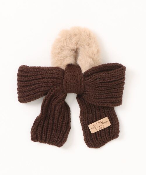 VIBGYOR Women（ヴィブジョー　ウィメン）の「【urge select】ニットリボン×ファーシュシュ（シュシュ・レディース・ブラウン/ブルー/カーキ/アイボリー/ダークブラウン/ピンク・FREE）」の11枚目の写真