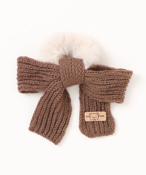 VIBGYOR Women（ヴィブジョー　ウィメン）の「【urge select】ニットリボン×ファーシュシュ（シュシュ・レディース・ブラウン/ブルー/カーキ/アイボリー/ダークブラウン/ピンク・FREE）」の12枚目の写真