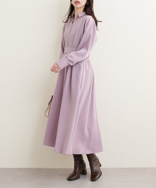 natural couture(ナチュラルクチュール)の「スキッパー衿ワンピース(ワンピース・レディース・ライトベージュ/ブラック/ブルー/チャコールグレー/ピンク/その他1・FREE)」の14枚目の写真