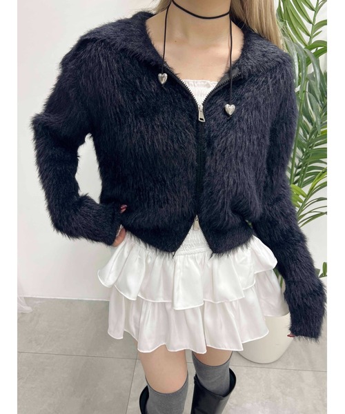 PHILLY（フィリー）の「【PHILLY】フェザータッチセーラーカーデ（カーディガン/ボレロ・レディース・ホワイト/ブラック・FREE）」の9枚目の写真