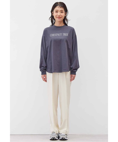 Live in comfort（リブインコンフォート）の「リブ　イン　コンフォート　地中海育ちのトルコオーガニックコットンロングＴシャツ（Tシャツ/カットソー・レディース・カーキ/チャコールグレー/ホワイト・M/L/LL/3L/S/4L）」の6枚目の写真