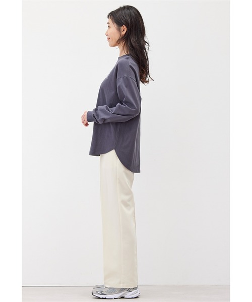 Live in comfort（リブインコンフォート）の「リブ　イン　コンフォート　地中海育ちのトルコオーガニックコットンロングＴシャツ（Tシャツ/カットソー・レディース・カーキ/チャコールグレー/ホワイト・M/L/LL/3L/S/4L）」の7枚目の写真