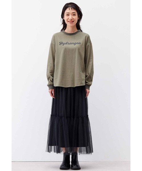 Live in comfort（リブインコンフォート）の「リブ　イン　コンフォート　地中海育ちのトルコオーガニックコットンロングＴシャツ（Tシャツ/カットソー・レディース・カーキ/チャコールグレー/ホワイト・M/L/LL/3L/S/4L）」の10枚目の写真