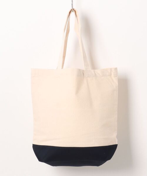 VIBGYOR（ヴィブジョー）の「United Athle/【3サイズ展開】レギュラーキャンバス 無地 トートバッグ(CZ)（トートバッグ・メンズ・ホワイト×ネイビー/ネイビー/マスタード/ミント/エンジ/モカ/インディゴブルー/テラコッタ/ホワイト/ライトグレー/ダークネイビー/ホワイト×ブラック/ベビーピンク/オリーブ/ダークパープル/スモークピンク/ナチュラル/セージグリーン・SMALL/LARGE/MEDIUM）」の4枚目の写真