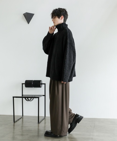 ビッグシルエットシャギーウールニット クルー/タートルネック（ニット