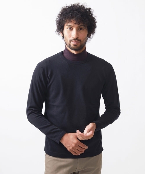 MICHEL KLEIN HOMME (ミッシェルクランオム)の「ハイゲージクルーネック長袖ニット(ニット/セーター・メンズ・ホワイト/ブラック・MEDIUM/LARGE/X-LARGE)」の7枚目の写真