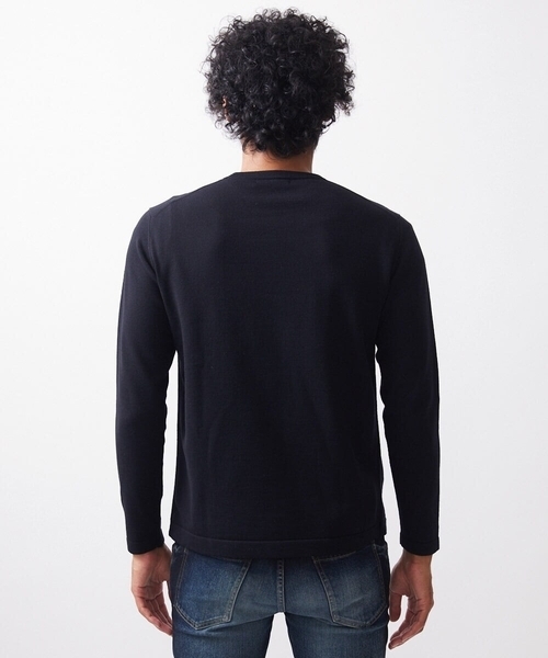 MICHEL KLEIN HOMME (ミッシェルクランオム)の「ハイゲージクルーネック長袖ニット(ニット/セーター・メンズ・ホワイト/ブラック・MEDIUM/LARGE/X-LARGE)」の10枚目の写真