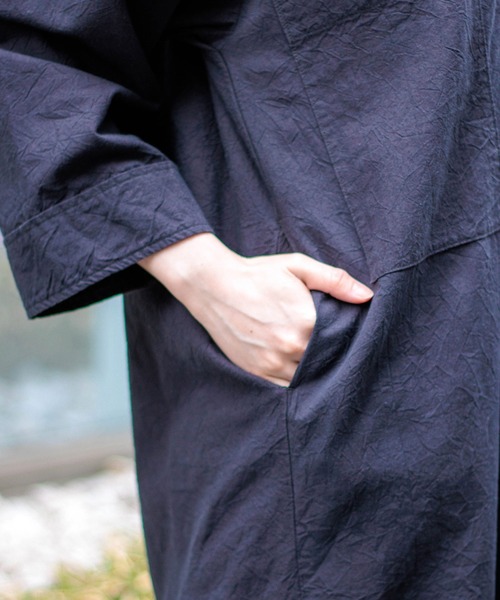 D.M.G.（ドミンゴ）の「[D.M.G / ディーエムジー] 20sシーチングハンドワッシャー BIGポケットワンピース（ワンピース・レディース・スミクロ/ダークブルー・FREE）」の18枚目の写真